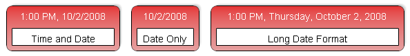 Examples of different time and date formats